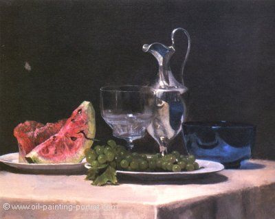 Silver Glass and Fruit (Still life Study)