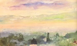 John La Farge - paintings - Sunrise in Fog over Kyoto