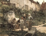 Léon Augustin Lhermitte - Peintures - A la fontaine