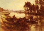 Leon Augustin Lhermitte - Peintures - Au bord de la rivière