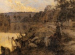 Léon Augustin Lhermitte - paintings - Laveuses Au Soir