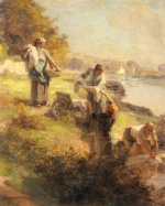 Léon Augustin Lhermitte - paintings - Laveuses le Matin
