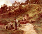 Léon Augustin Lhermitte  - Peintures - Près de la Fontaine
