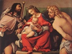 Lorenzo Lotto - paintings - Madonna with the Child and St. Rock and Sebastian