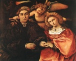 Lorenzo Lotto - Bilder Gemälde - Messer Marsilio and his Wife