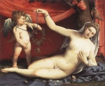 Lorenzo Lotto  - Peintures - Vénus et Cupidon