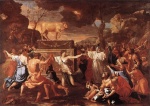 Nicolas Poussin - Bilder Gemälde - Adoration of the Golden Calf