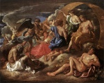 Nicolas Poussin - Bilder Gemälde - Helios and Phaeton with Saturn and the Four Seasons