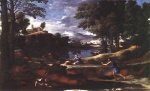 Nicolas Poussin - Bilder Gemälde - Landscape with Man killed by Snake