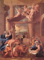 Nicolas Poussin - Bilder Gemälde - The Adoration of the Shepherds