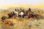 Charles Marion Russell - paintings - A Desperate Stand