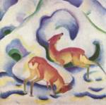 Franz Marc - Peintures - Chevreuils dans la neige