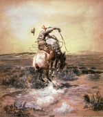 Charles Marion Russell - Bilder Gemälde - A Slick Rider