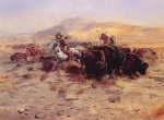 Charles Marion Russell - paintings - Buffalo Hunt