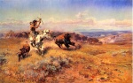 Charles Marion Russell - Peintures - Cheval du chasseur (viande fraîche)