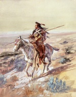 Charles Marion Russell - Bilder Gemälde - Indian with Spear