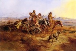 Charles Marion Russell - paintings - Indian Women Moving
