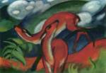 Franz Marc - Peintures - Chevreuils rouges II