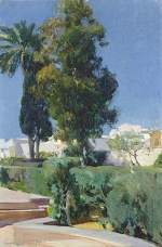 Joaquin Sorolla y Bastida - paintings - Corner of the Garden Alcazar Sevilla