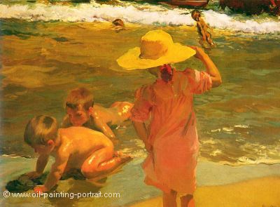 Ninos a La Orilla del Mar
