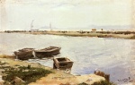 Joaquin Sorolla y Bastida  - paintings - Three Boats by a Shore