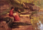 Theodore Clement Steele - Peintures - Daisy au bord de la rivière