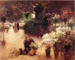 Theodore Clement Steele - Bilder Gemälde - Flower Mart