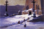 Theodore Clement Steele - paintings - Monument in the Snow