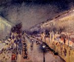 Camille  Pissarro - paintings - The Boulevard Montmartre at Night