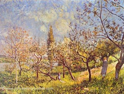Obstgarten im Fruehling
