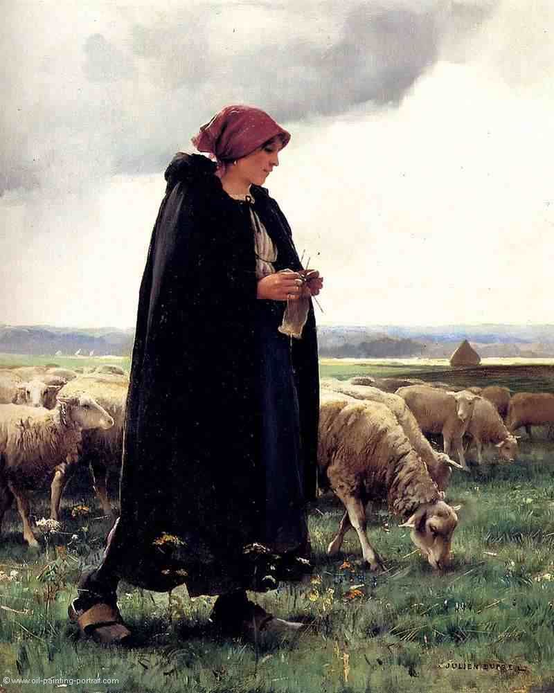 A Shepherdess with her Flock