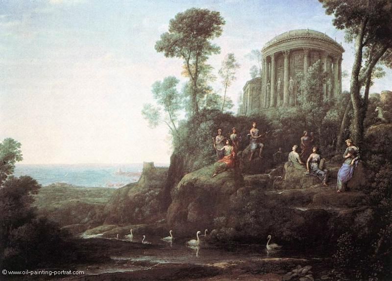 Apollo und die Musen auf Berg Helion Parnassus