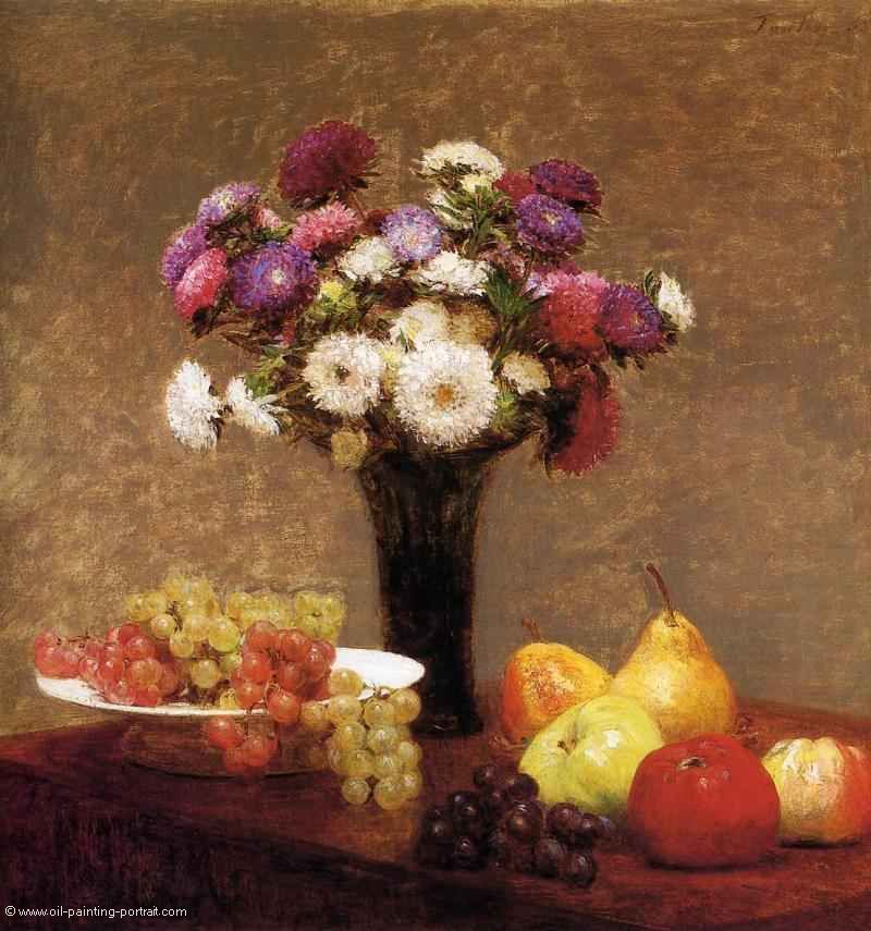 Asters and Fruit on a Table
