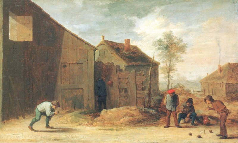 Bauern beim Kegeln