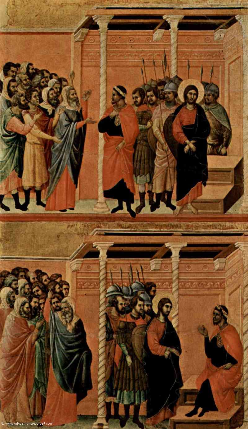 Beschuldigung Christi durch die Pharisaer und Verhoer Christi durch Pilatus