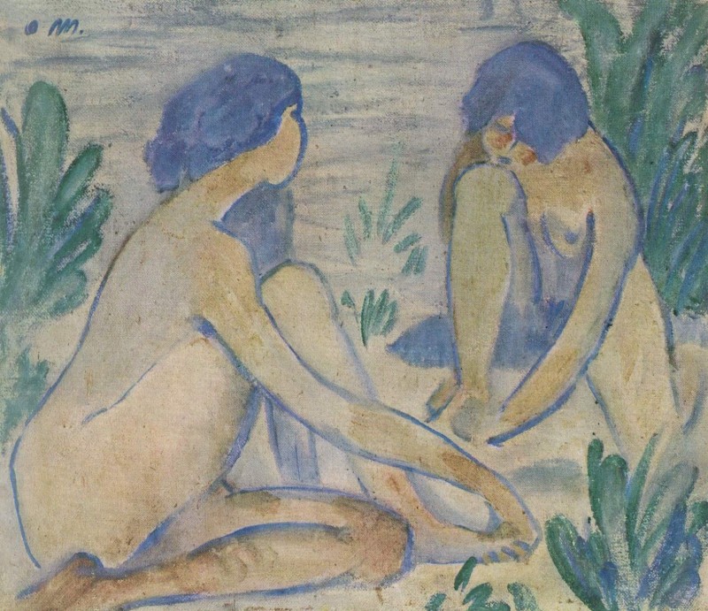 Blaue Badende
