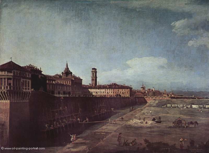 Blick auf den koeniglichen Palast in Turin