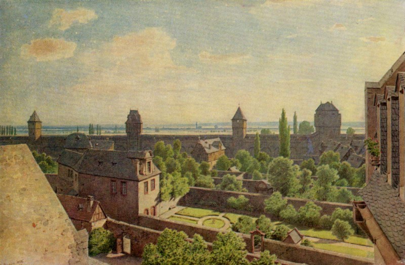 Blick aus den hinternen Fenstern  von Goethes Geburtshaus