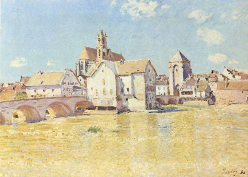 Bruecke von Moret in der Morgensonne