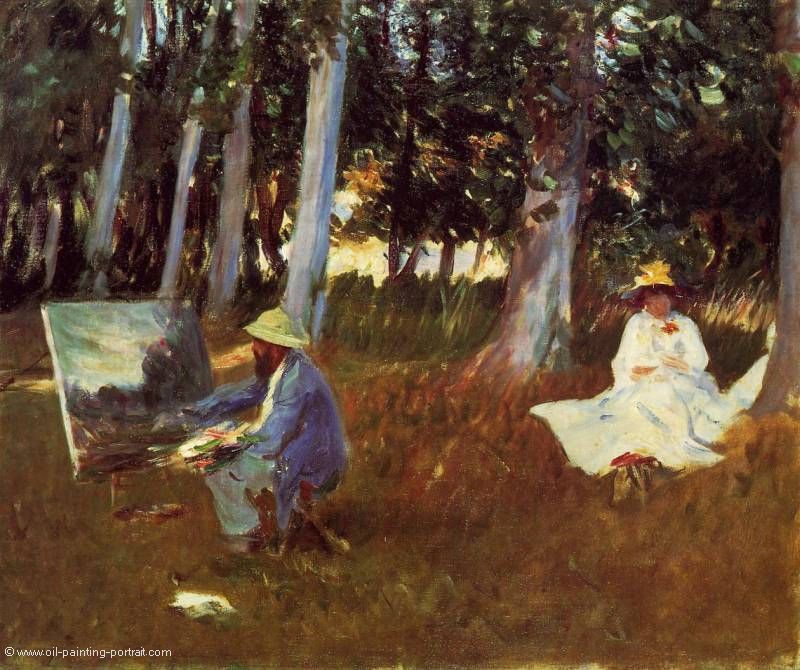 Claude Monet Painting by the Edge of a Wood