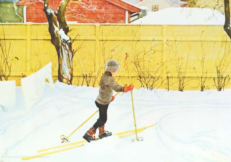 Der Hof in Falun (Esbjoern auf Skiern)