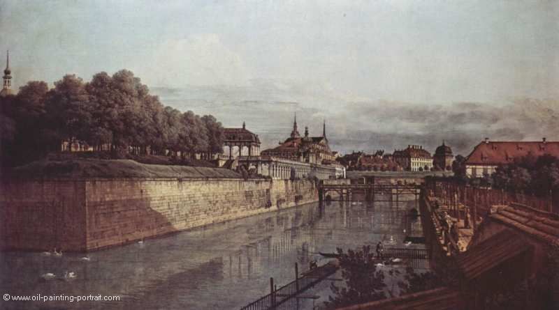 Der alte Wassergraben des Zwingers von der Orangerie