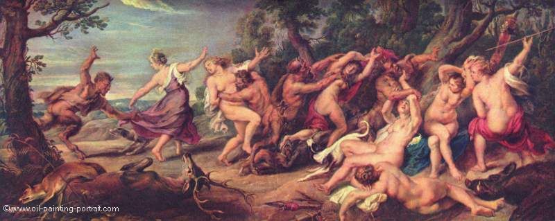 Diana und die Nymphen von Faunen ueberrascht