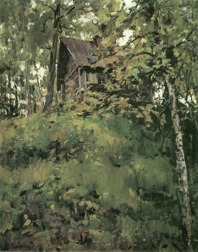 Ein altes Badehaus in Domotkanovo