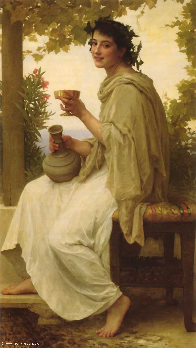Eine trinkende Frau