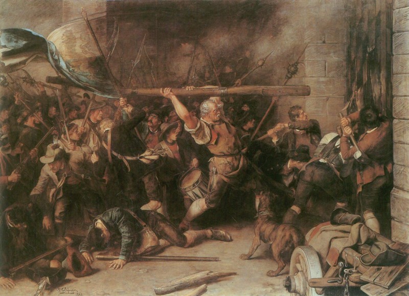 Erstuermung des roten Turms