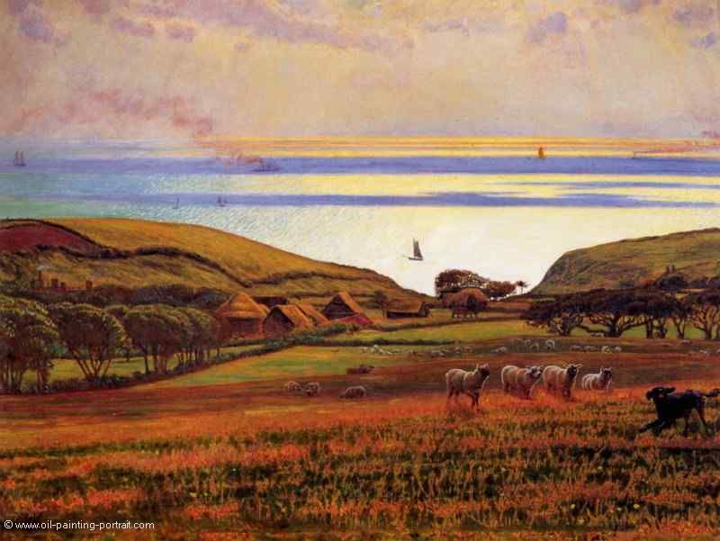 Fairlight down sunlight on the sea