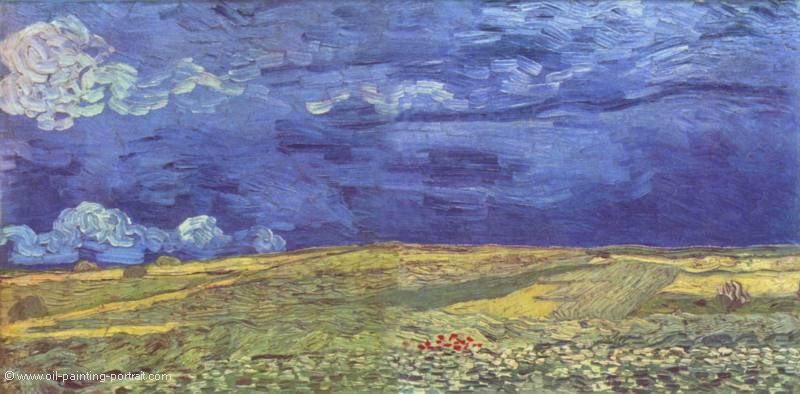 Feld unter Sturmhimmel