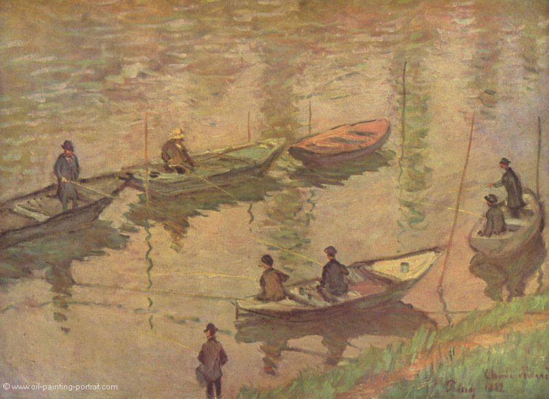 Fischer auf der Seine bei Poissy