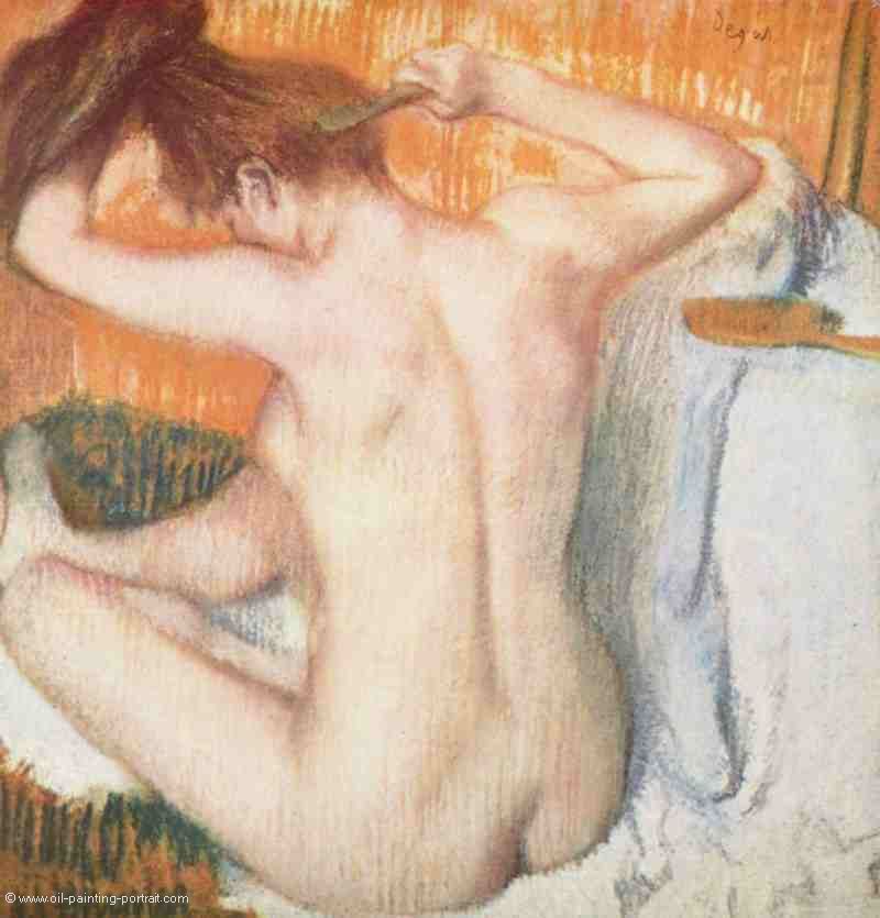 Frau bei der Toilette